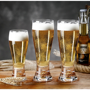 啤酒杯子金箔水晶玻璃扎啤杯套装 家用大容量饮料果汁杯高颜值水杯