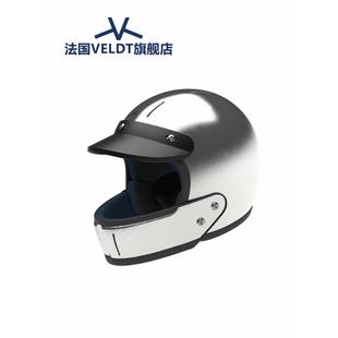 VELDT碳纤维复古头盔凯旋哈雷拿铁杜卡迪摩托车机车全盔组合半盔