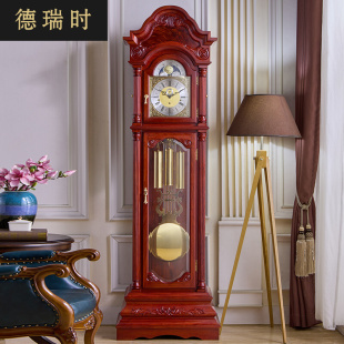 豪华座钟客厅别墅机械复古摆钟古典 红木落地钟欧式 德国赫姆勒中式