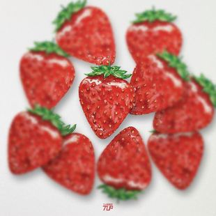 草莓浆果植物美食果实可爱摩托车机车电动车贴纸 TLP反光车贴