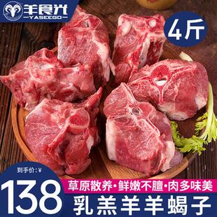 羊蝎子新鲜羊肉散养4斤生鲜羊羯子脊骨带肉老北京商用火锅食材