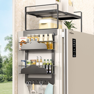 冰箱置物架侧面磁吸挂架厨房多层保鲜膜调味料瓶多功能家用收纳架