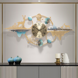 创意家用客厅挂钟个性 钟表大气轻奢挂墙时钟时尚 饰品 石英钟餐厅装