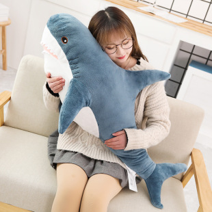 网红大鲨鱼毛绒玩具公仔靠枕长条睡觉抱枕夹腿娃娃玩偶生日礼物