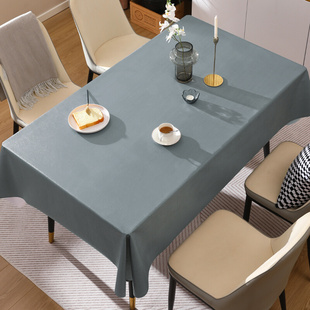 pvc桌布防水防油免洗防烫现代简约纯色长方形书桌茶几台布餐桌垫