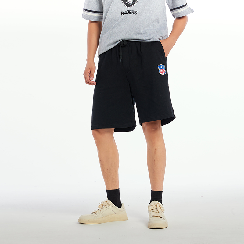 夏季 男女 美式 NFL服饰官方 宽松纯色五分裤 基础logo短裤