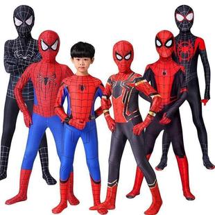 儿童蜘蛛侠表演服童装 走秀男童演出服男孩卡通套装 紧身衣男 亲子装