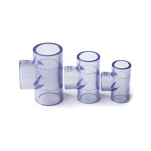 国标UPVC透明三通给水管配件等径塑料硬管亚克力胶粘通用50加厚20