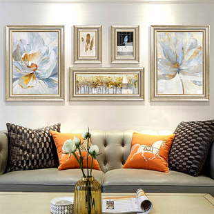 美式 饰画客厅沙发背景墙轻奢挂G画高端油画现代软装 装 组合壁 风格