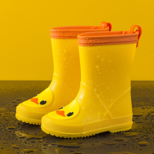 男童防滑轻便女孩软底防水雨靴幼儿园中大童全身加绒套装 儿童雨鞋