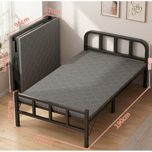 折叠床单人1米2家用简易午睡午休小床成人结实耐用加固铁床陪护床