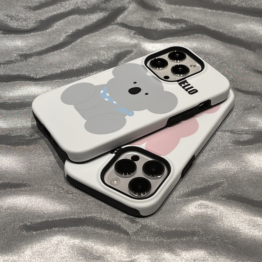 卡通情侣兔子考拉手机壳适用于iPhone15puls二合一菲林壳苹果12 15promax软胶保护套硬背板可爱个性 壳