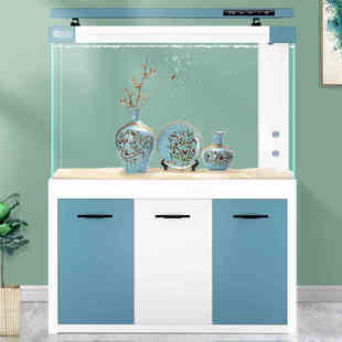 YEE金晶超白鱼缸水族箱家用屏风鱼缸大型客厅玻璃高清底滤免换水