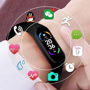 M6智能手环彩屏运动健康计步蓝牙电子手环心率血压睡眠检测 新款