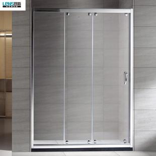凯曼P32 朗斯淋浴房高端定制化妆室隔板一字型钢化玻璃拉门