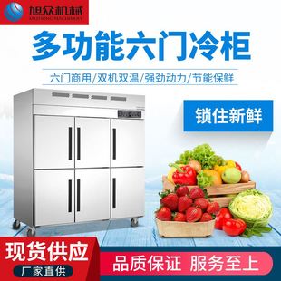 饮料多功能展示柜冷藏冷冻厨房设备速冻柜 商用六门速冻柜冰箱立式