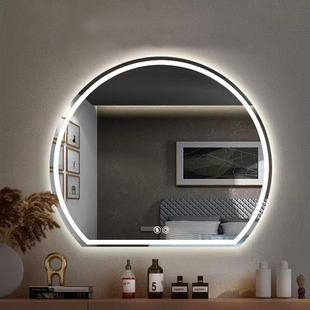 半圆智能镜梳妆台浴室镜子化妆带灯美理发店壁挂卫生间led发光镜
