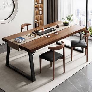 大板茶桌一桌五椅阳台家用茶台 茶桌椅组合办公室泡茶桌客厅新中式