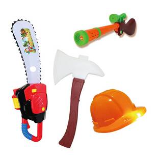 6岁玩具男孩 伐木锯灯光音乐投影玩具枪2 光头强电锯儿童玩具套装