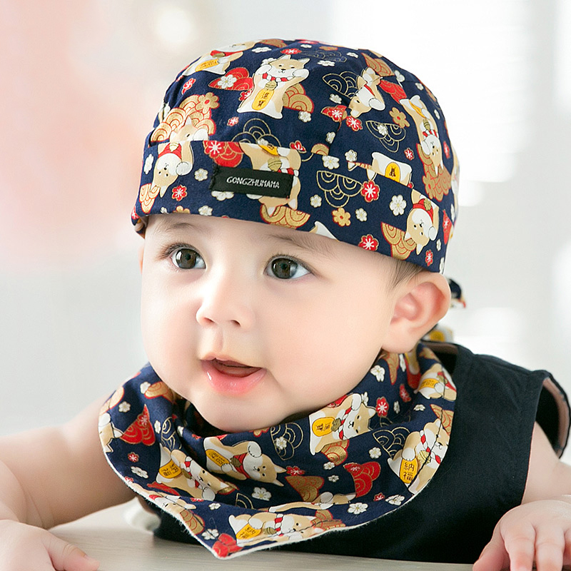 男女小孩儿童海盗帽头巾可洋帅气潮 冬季 宝宝新生婴儿帽子春秋薄款