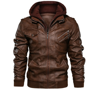Men Casual 2022 Leather Motorcycle Jackets New Autumn