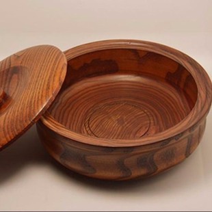 实木带盖木碗创意果子器大号木碗平底汤碗泡面碗大木盆酸枣碗餐具