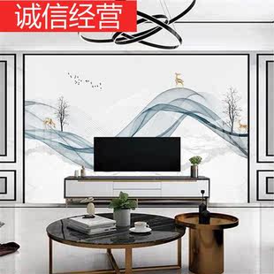 饰 竹木纤维电视背景墙集成墙板简约客厅大气护墙板装 定制3d新中式