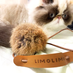 limolimo逗猫球diy逗猫棒带铃铛耐咬猫玩具毛绒球兔毛球自嗨cats
