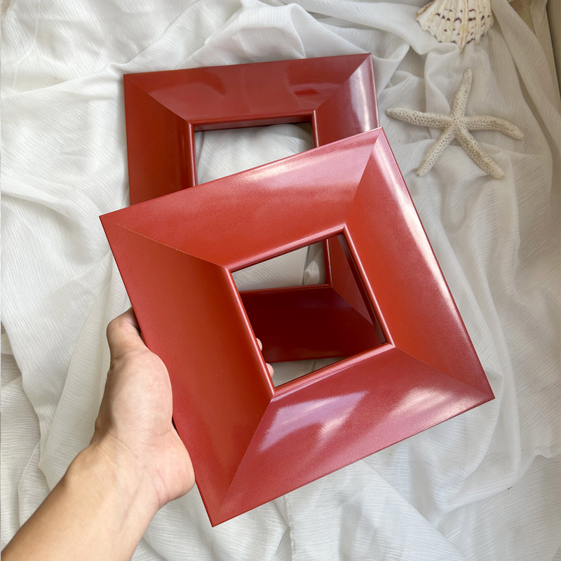 红色极简画框烤漆工艺现代简约实木油画框 包邮 美式
