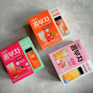 韩国进口茶农园康普茶冲饮粉血橙蜜桃味单条水果茶益生菌速溶饮品