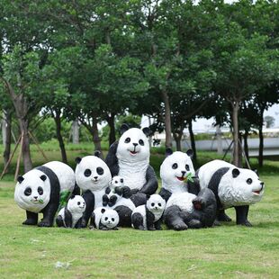 饰景 户外仿真大熊猫国宝动物玻璃钢雕塑摆件公园庭院幼儿园景观装