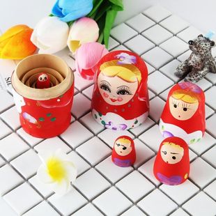 糖果亲子游戏木质早教 饰摆件创意一个装 套娃玩具不倒翁十层多层装