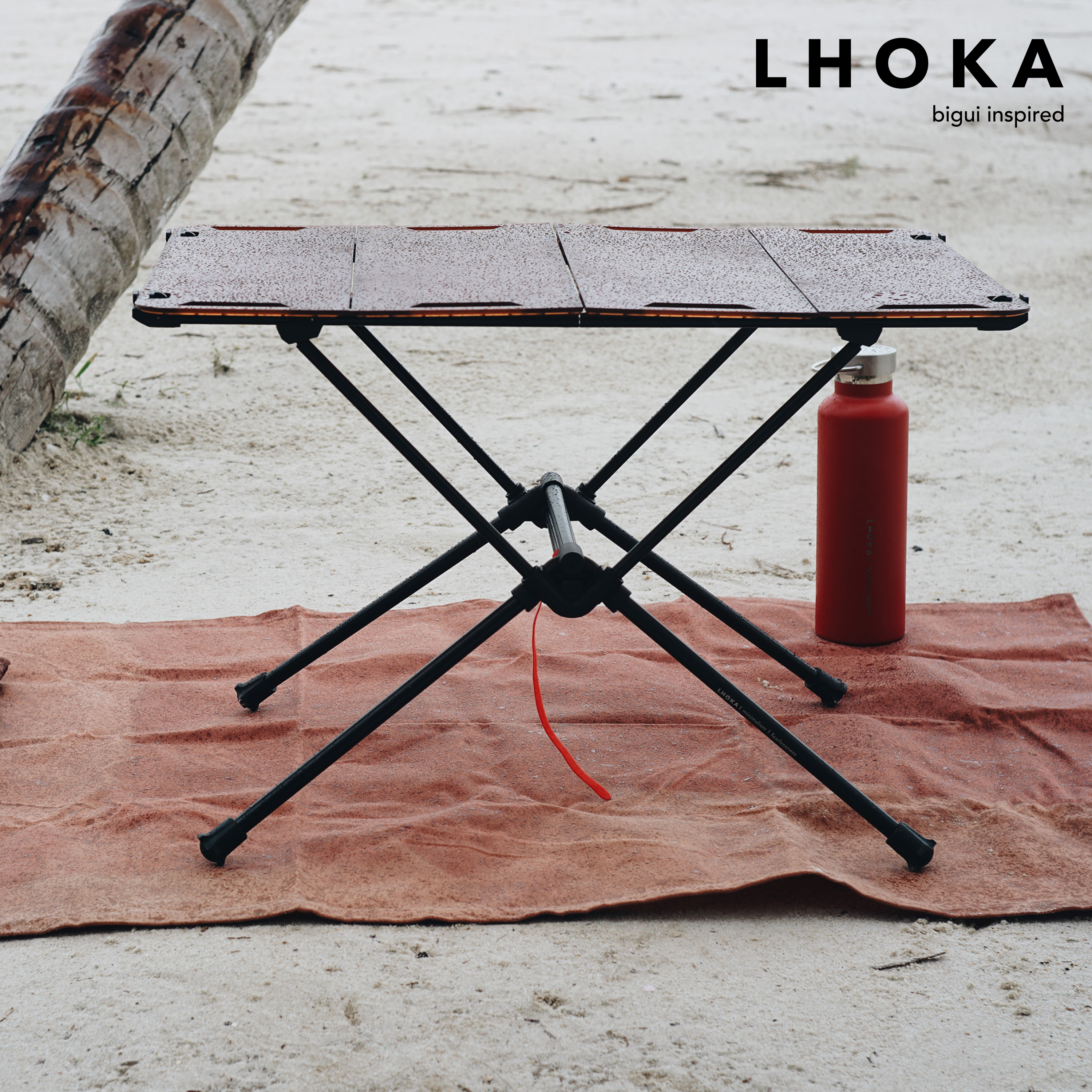 LHOKA通用折叠桌硬质桌面户外露营便携蛋卷桌野炊置物稳定铝合金
