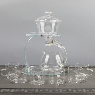 家用磁吸出水过滤茶壶茶杯配件泡茶器 懒人玻璃半自动茶具功夫套装