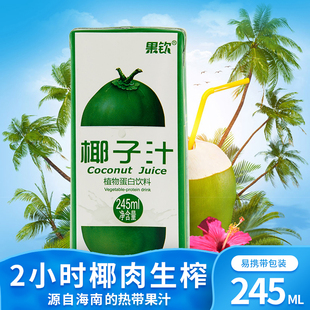 6盒海南生榨椰奶椰子水植物蛋白饮料饮品 果钦椰子汁245ml