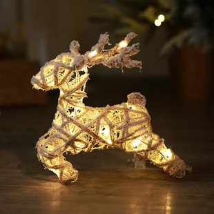 饰品 LED发光铁艺圣诞鹿商场圣诞节橱窗场景氛围布置工艺品圣诞装
