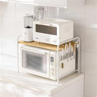 品芝微波炉收纳置物架厨房多功能烤箱支架家用台面双层电饭锅架子