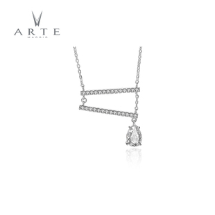 ARTE 时尚 925银镶嵌晶钻锁骨链 饰品 艾尔蒂美人鱼眼泪Lyre项链女