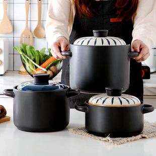 手绘陶瓷砂锅炖锅煲汤煮粥家用燃气耐热耐高温大容量汤锅沙锅 日式