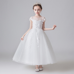 女童周岁礼服公主裙洋气钢琴表演裙儿童婚礼演奏走秀主持人晚礼服