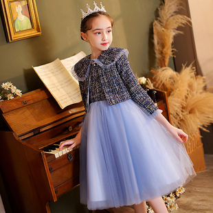 女童主持人礼服高端公主裙儿童生日花童小女孩钢琴演奏演出服冬季