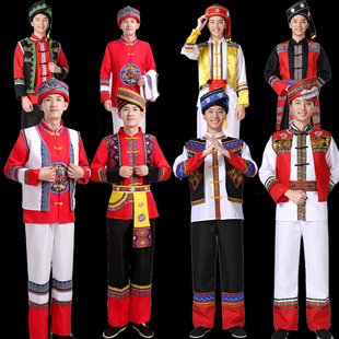 苗族瑶族侗族舞蹈服土家族彝族壮族演出服民族服 男士 少数民族服装