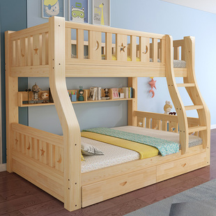 实木上下床双层床两层高低床双人床上下铺木床儿童床子母 包邮 新疆