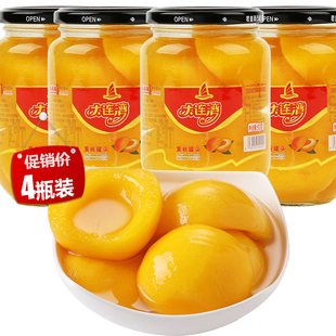 大连湾水果罐头食品 黄桃罐头510克4瓶整箱黄桃网红新鲜糖水当季