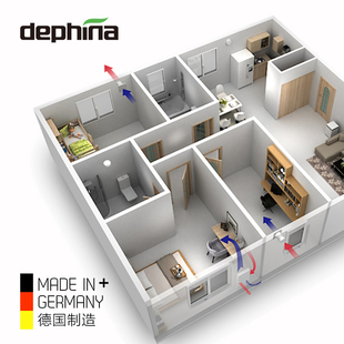 德国原装 dephina德菲兰新风机家用新风系统精工定案勘测设计服务