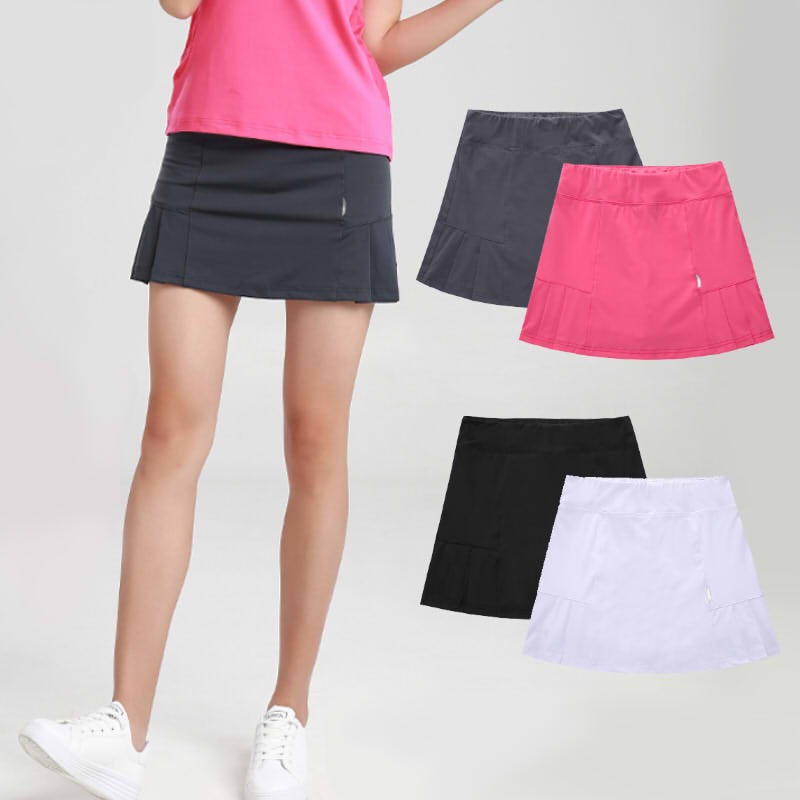 夏季 速干百褶裙网球羽毛球短裤 裙女子健身跑步运动薄款 裙 假两件裤