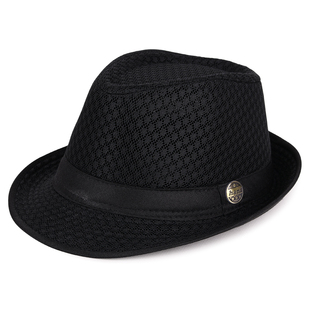 两头门帽子新款 夏季 英伦纯色小礼帽 男女士户外透气防晒遮阳帽时尚