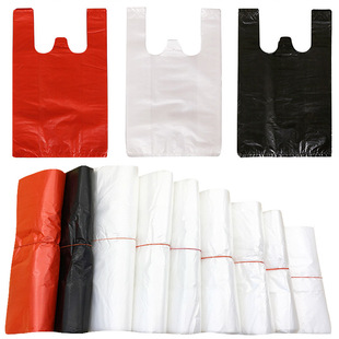 家用黑色垃圾袋菜市场打包红色塑料袋白色食品袋透明方便袋 手提式