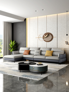极简轻奢科技布沙发现代简约小户型客厅可拆洗北欧风沙发免洗防污