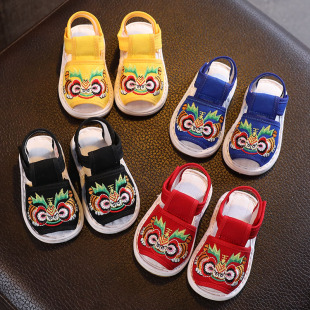 1周岁 软底 学步布凉鞋 男宝宝儿童老北京千层底夏季 婴儿布鞋 虎头鞋